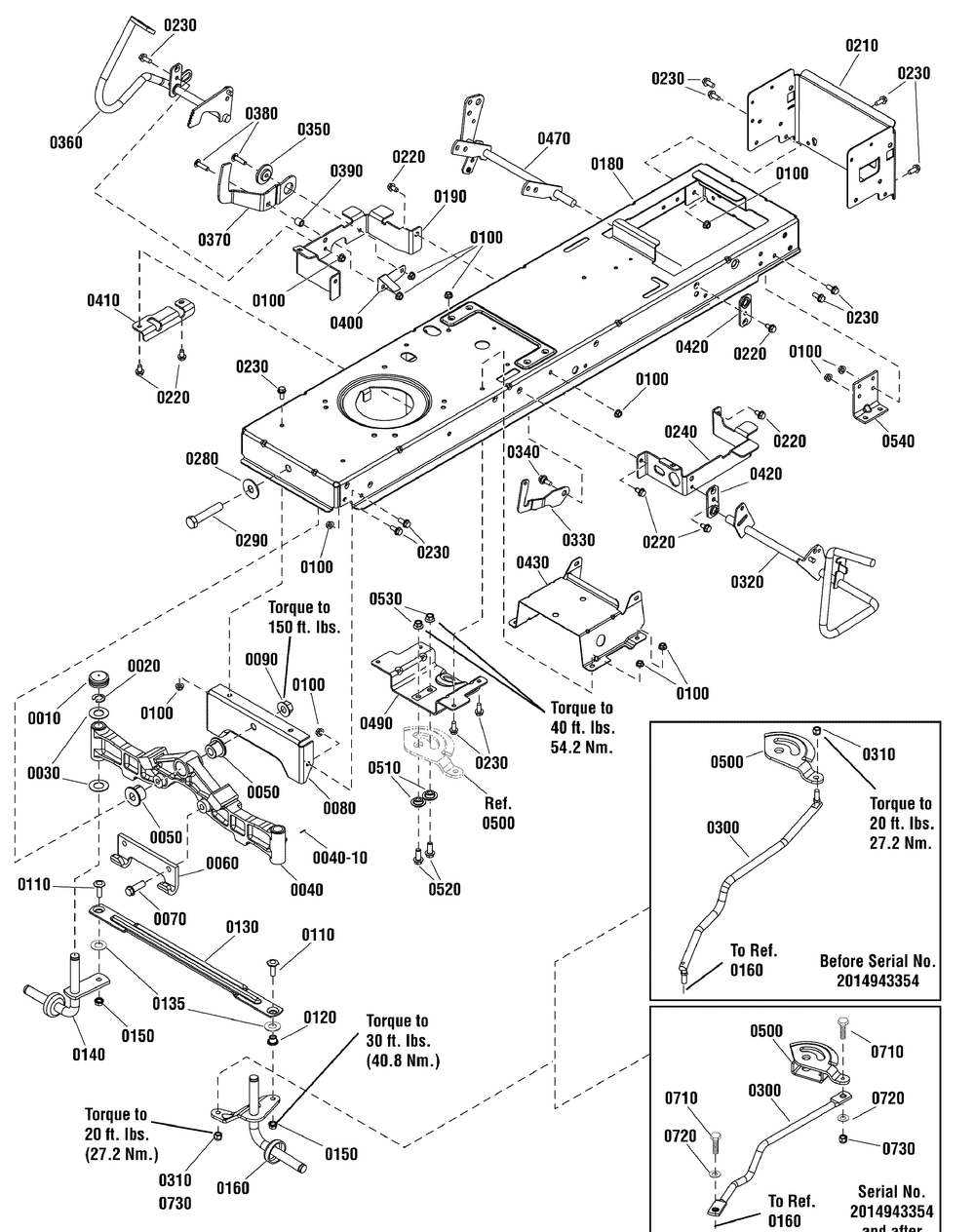 Frame And Front Axle Group Diagram and Parts List for 2691085-00 (107250040-CTX9000)(2012) Briggs and Stratton Lawn Tractor Accessories